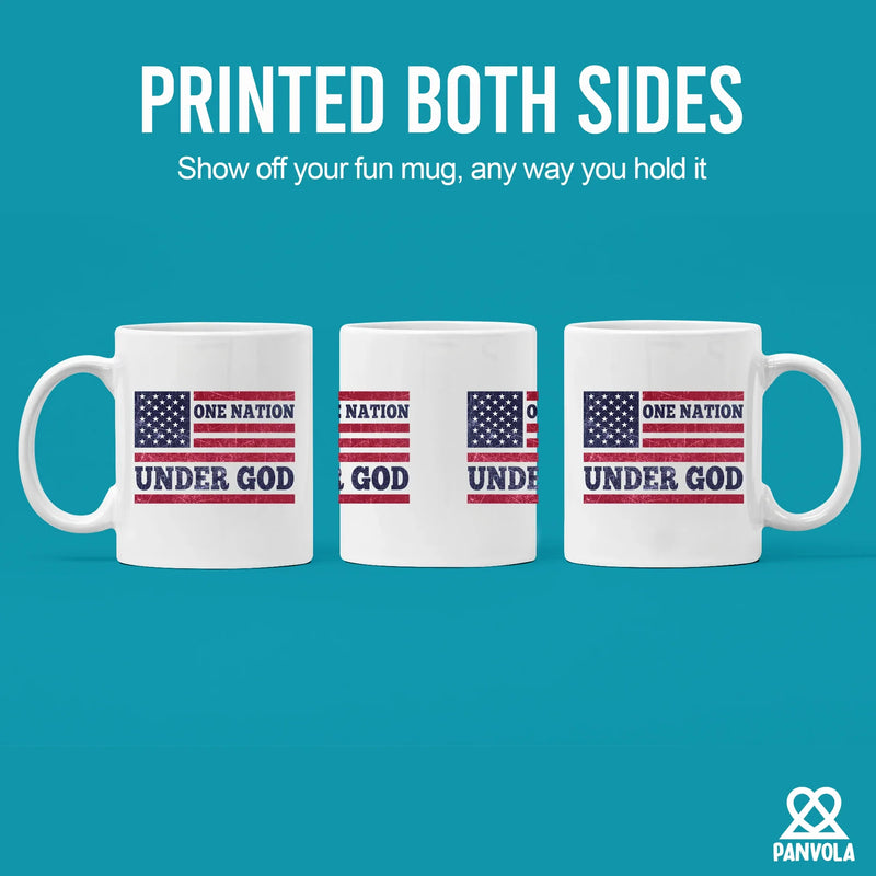 One Nation Under God Ceramic Mug 11 oz White - Panvola