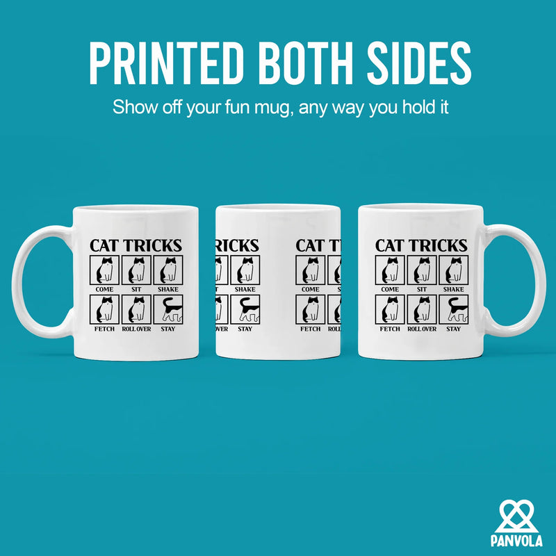 Cat Tricks Ceramic Mug 11 oz White - Panvola