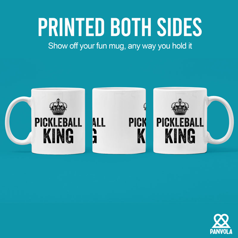 Pickleball King Ceramic Mug 11 oz White