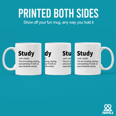 Study Definition Mug Ceramic Coffee Cup 11 oz White