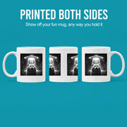 Cat Selfie with UFOs Ceramic Mug 11 oz White - Panvola