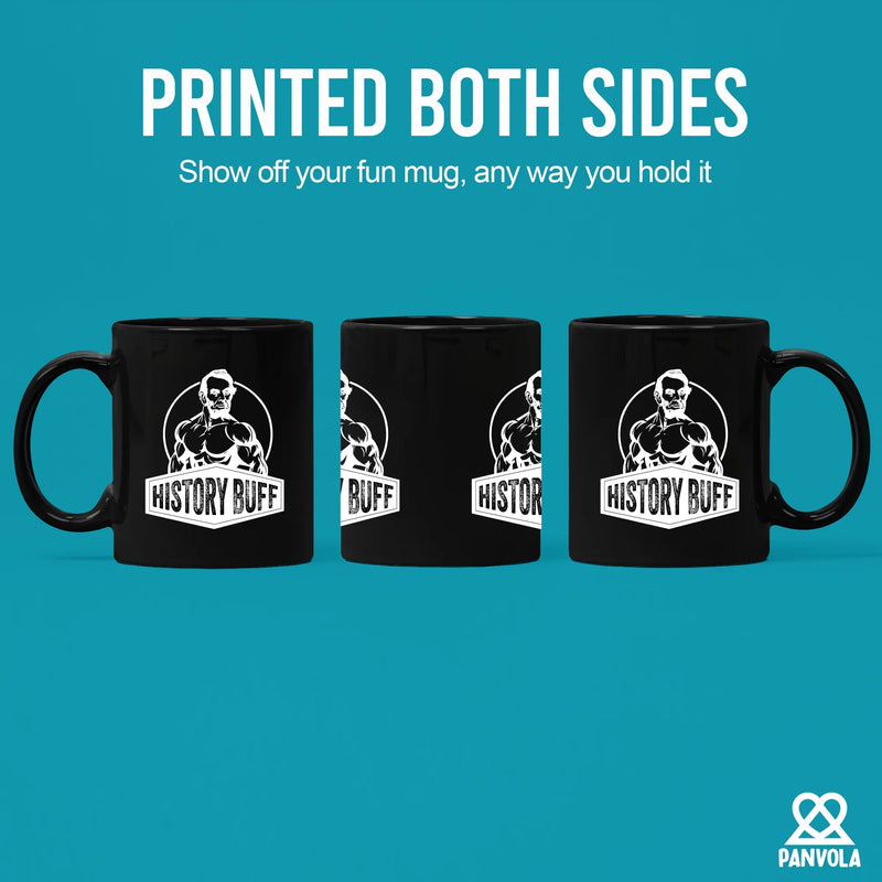 History Buff Ceramic Mug 11 oz Black - Panvola