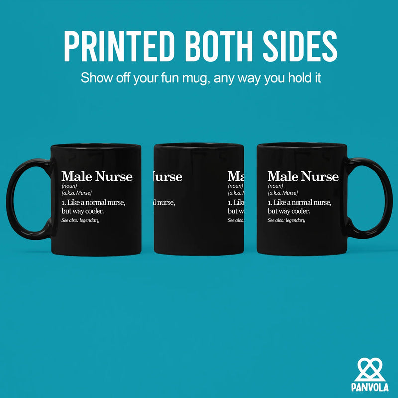 Male Nurse Definition Ceramic Mug 11 oz Black - Panvola
