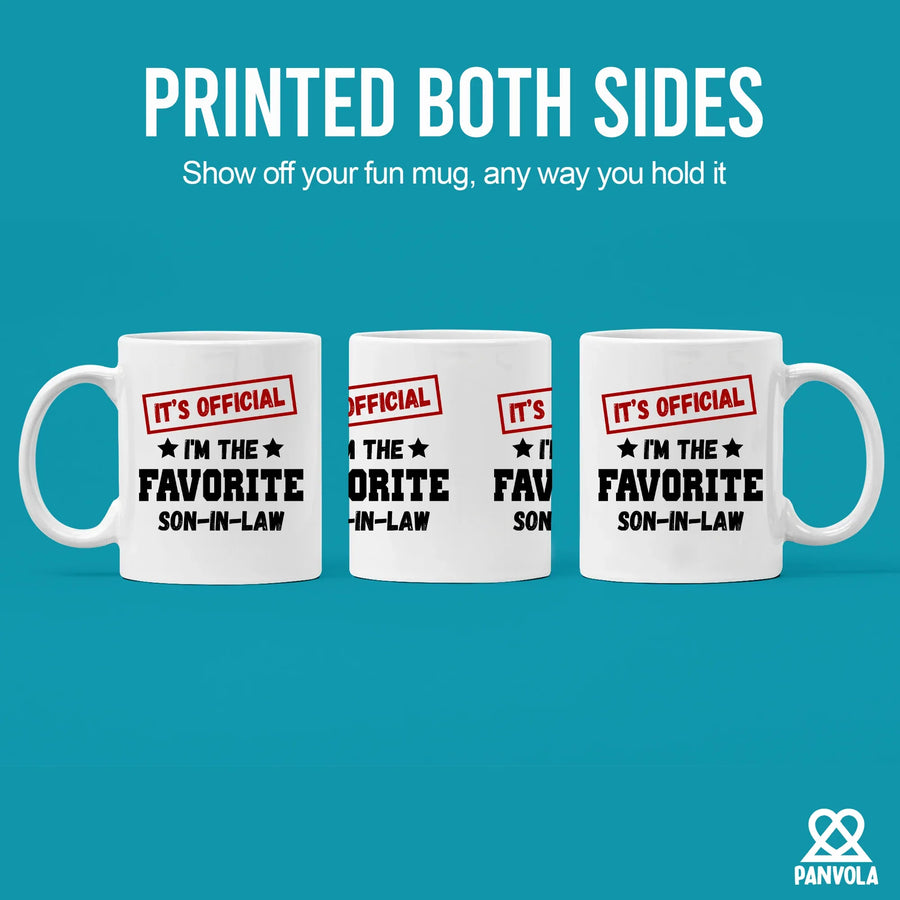 It's Official I'm The Favorite Son-In-Law Ceramic Mug 11 oz White, image 3 of 5