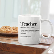 Teacher Definition Ceramic Mug 11 oz White.