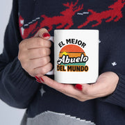Personalized El Mejor Abuelo Ceramic Mug 11 oz White - Panvola