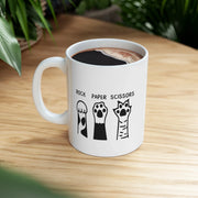 Personalized Rock Paper Scissors Ceramic Mug 11 oz White - Panvola