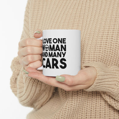 Personalized I Love One Woman And Many Cars Customized Ceramic Mug 11 oz White