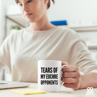 Tears of My Euchre Opponents Ceramic Mug 11 oz White