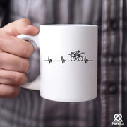 Cycling Heartbeat Ceramic Mug 11 oz White - Panvola