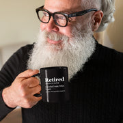 Retired Definition Mug Retirement Gift Ceramic Mug 11 oz Black - Panvola