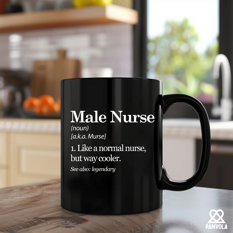 Male Nurse Definition Ceramic Mug 11 oz Black