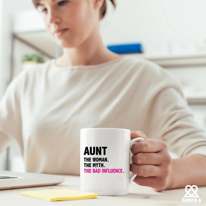Aunt The Woman The Myth The Bad Influence Ceramic Mug 11 oz White - Panvola