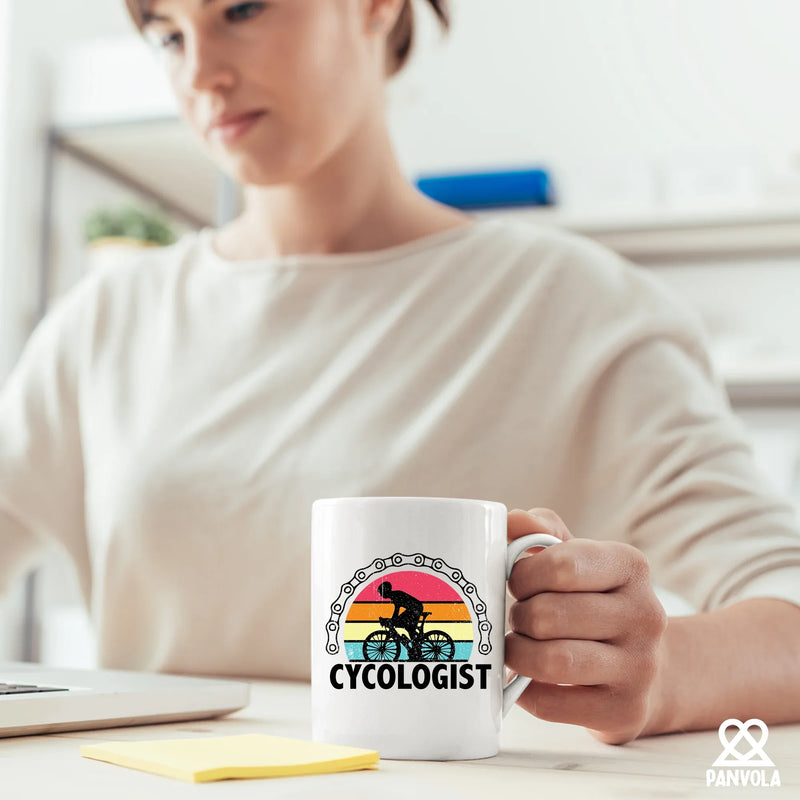 Cycologist Ceramic Mug 11 oz White - Panvola