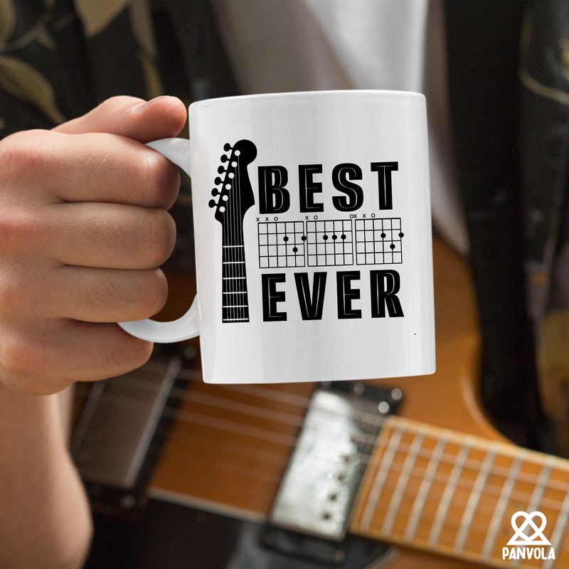 Best Dad Ever Guitar Ceramic Mug 11 oz White