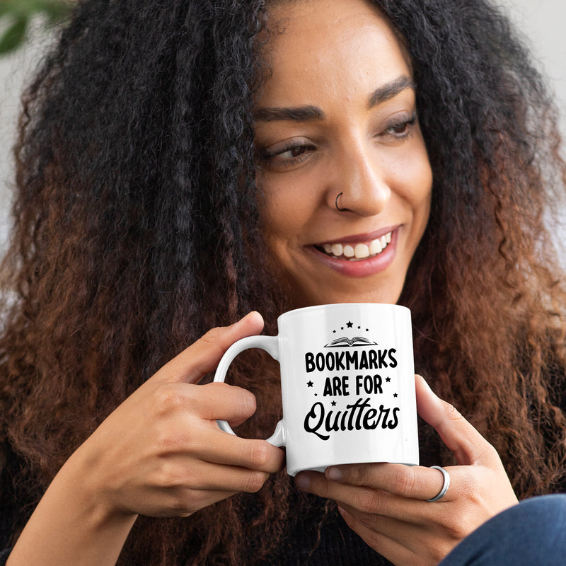 Bookmarks Are For Quitters Booklover Coffee Mug 11oz White.