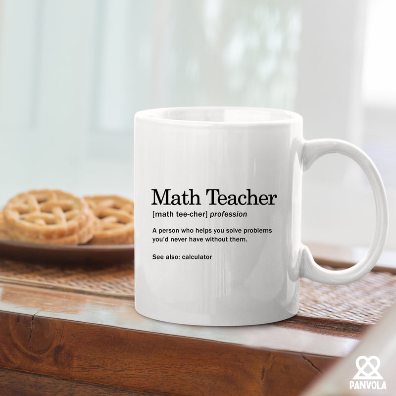 Math Teacher Definition Mug Ceramic Cup 11oz White