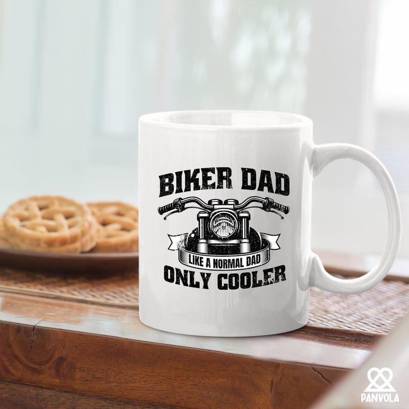 Biker Dad Like A Normal Dad Only Cooler Father Gifts Ceramic Mug 11oz White