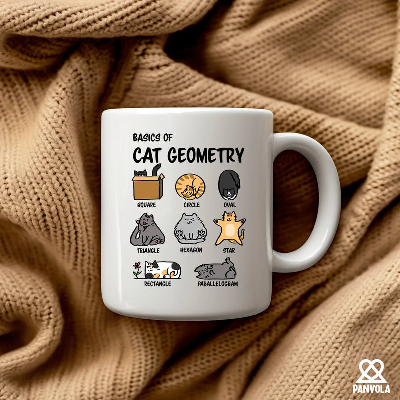 Basics Of Cat Geometry Ceramic Mug 11 oz White - Panvola