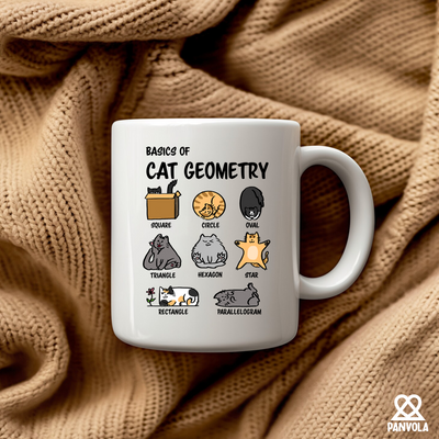 Basics Of Cat Geometry Ceramic Mug 11 oz White