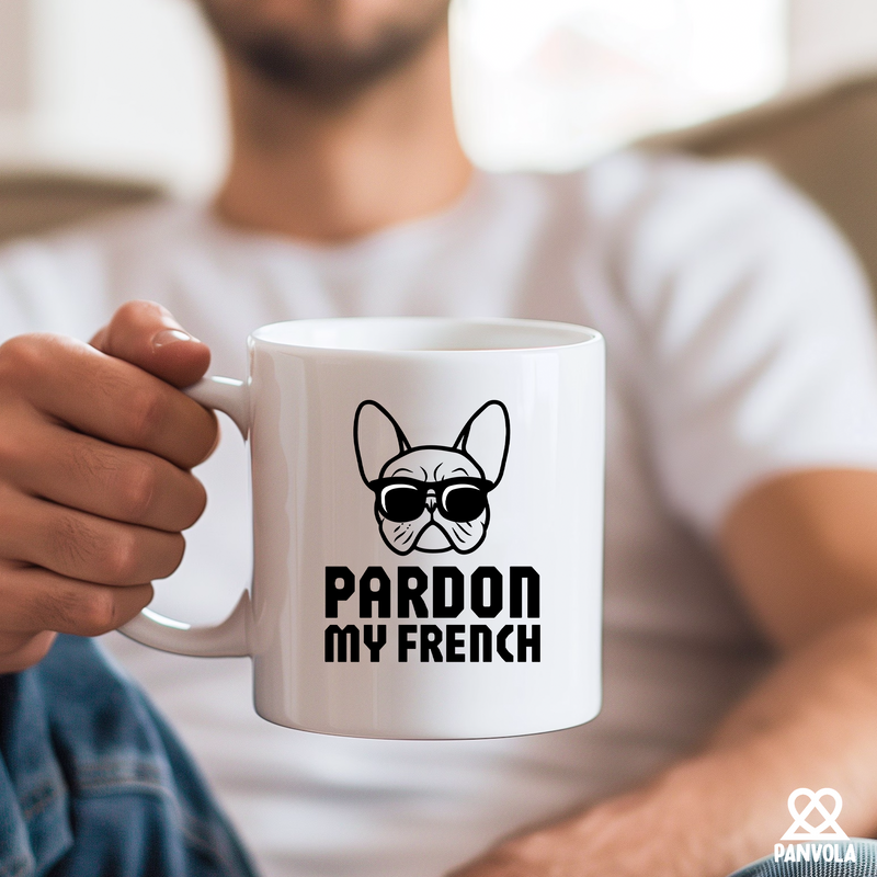 Pardon My French Ceramic Mug 11 oz White