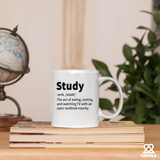 Study Definition Mug Ceramic Coffee Cup 11 oz White.