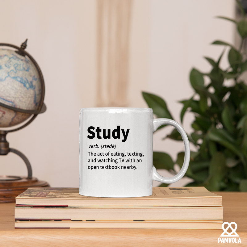 Study Definition Mug Ceramic Coffee Cup 11 oz White.