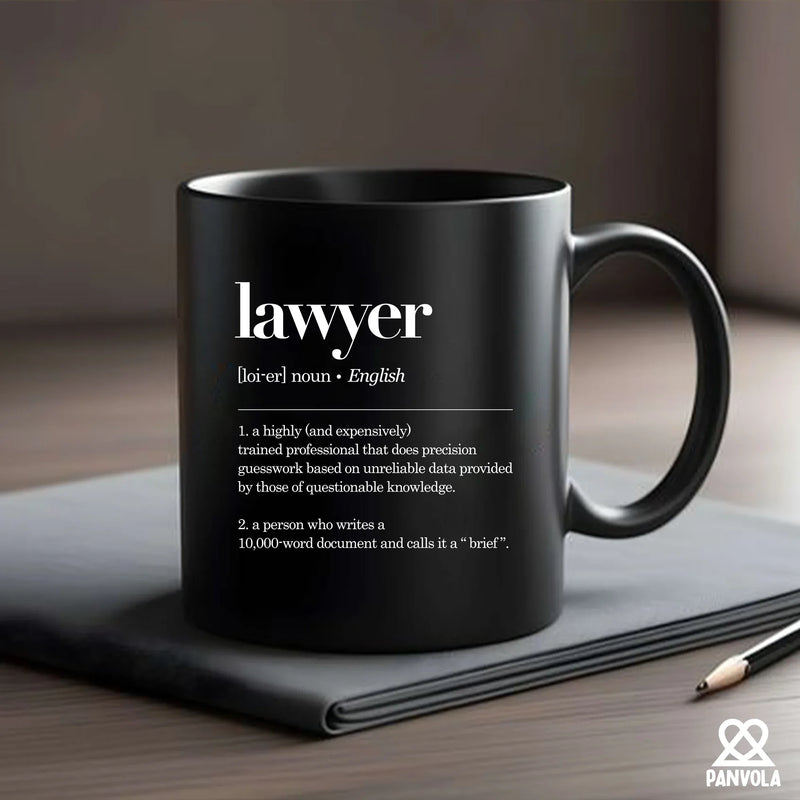 Lawyer Definition Ceramic Mug 11 oz Black - Panvola