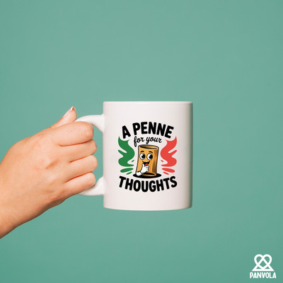 A Penne For Your Thoughts Ceramic Mug 11 oz White