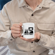 Never Forget Cassette Tape VHS Ceramic Mug 11 oz White.