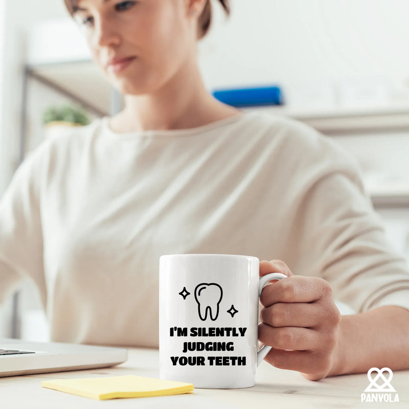 I’m Silently Judging Your Teeth Ceramic Mug 11 oz White - Panvola