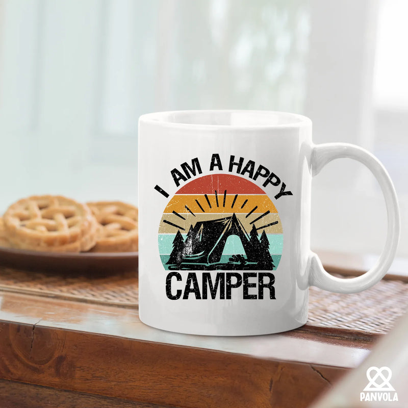 I Am A Happy Camper Ceramic Mug 11oz White - Panvola