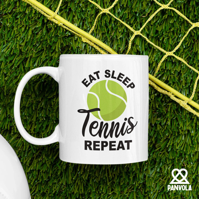Eat Sleep Tennis Repeat Ceramic Mug 11 oz White - Panvola