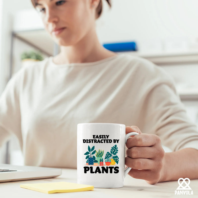Easily Distracted By Plants Ceramic Mug 11 oz White - Panvola