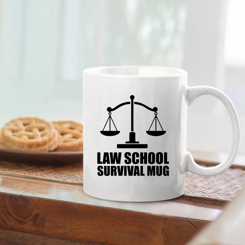 Law School Survival Mug Future Lawyer Gifts Ceramic Mug 11oz White - Panvola