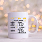 Electrician Hourly Rate Ceramic Mug 11 oz White - Panvola