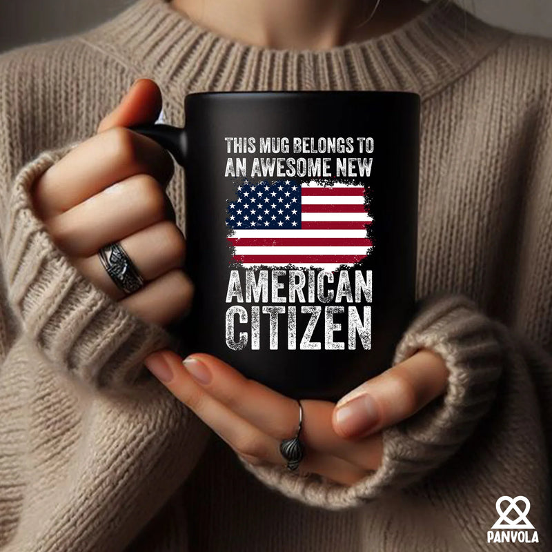New American Citizen Coffee Ceramic Mug 11 oz Black - Panvola
