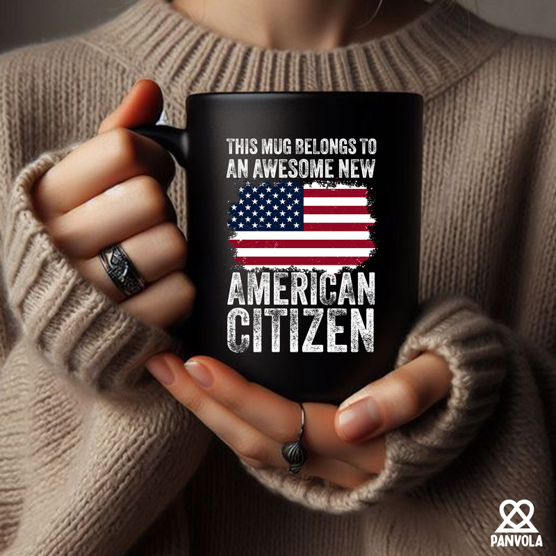 New American Citizen Coffee Ceramic Mug 11 oz Black