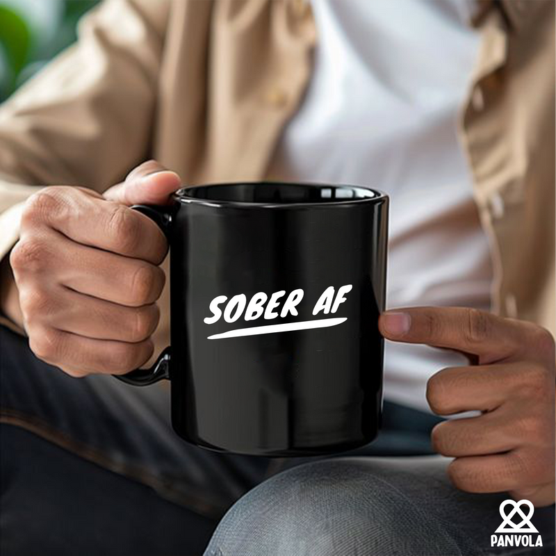 Sober AF Ceramic Mug 11 oz Black