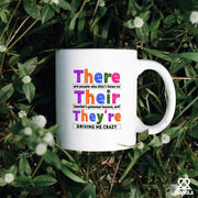 There Their They're English Ceramic Mug 11 oz White - Panvola
