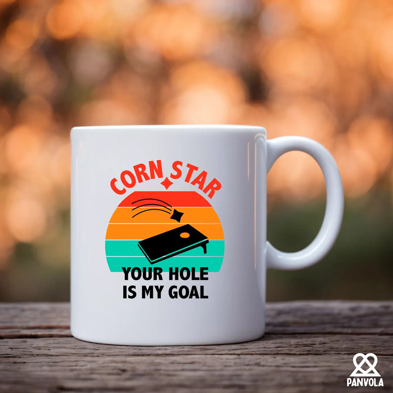 Corn Star Your Hole Is My Goal Ceramic Mug 11 oz White - Panvola
