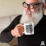 Grandpa Knows Everything Grandpa Gifts from Granddaughter  Grandson Ceramic Mug 11 oz White.