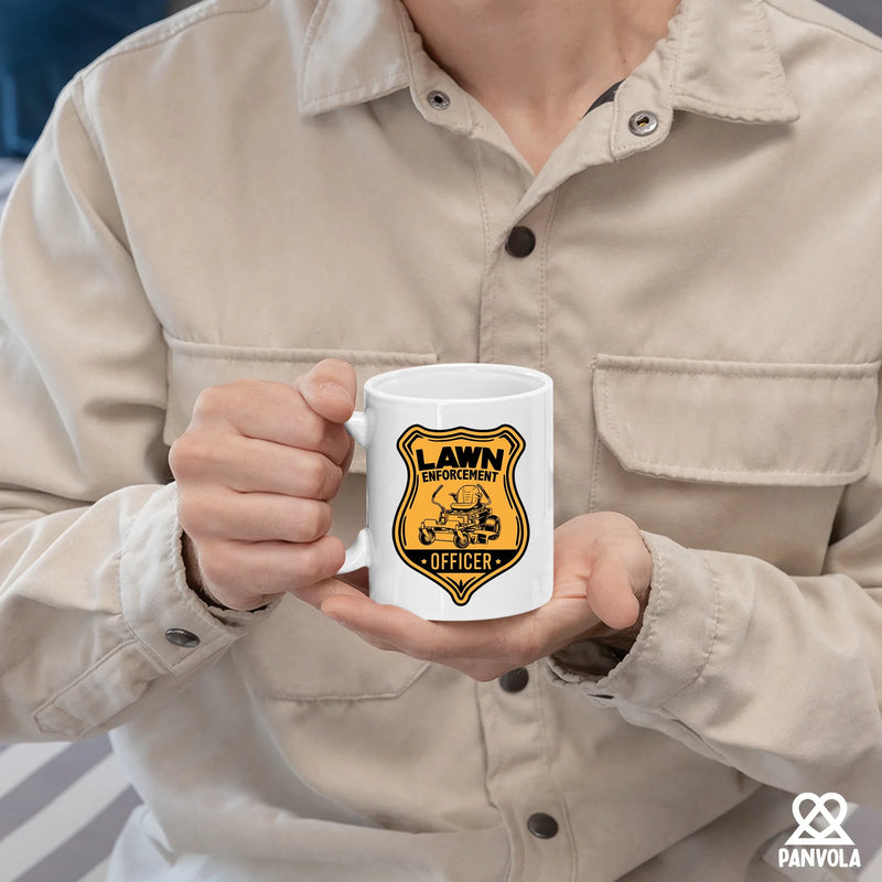 Lawn Enforcement Officer Ceramic Mug 11 oz White - Panvola