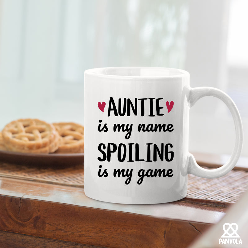 Auntie Is My Name Spoiling Is My Game Ceramic Mug 11 oz White