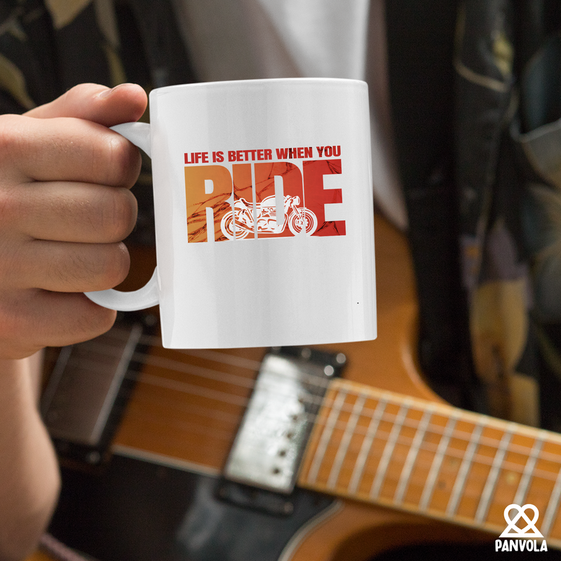 Life Is Better When You Ride Ceramic Mug 11 oz White