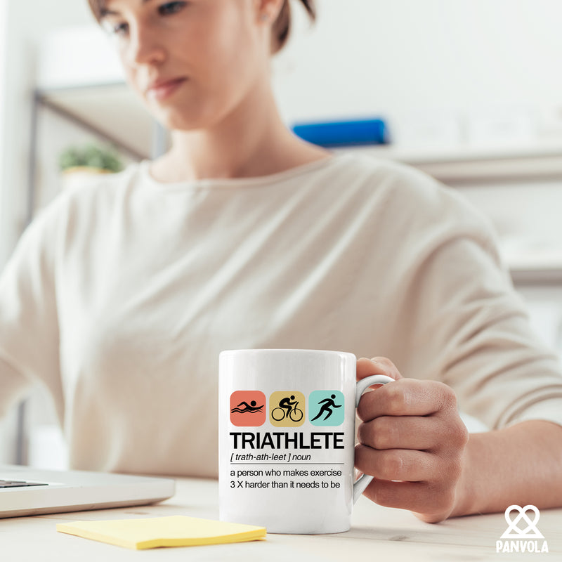 Triathlete Definition Mug Athlete Gifts Ceramic Mug 11 oz White.