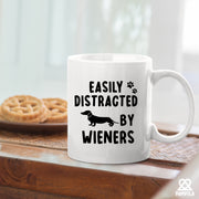 Easily Distracted By Wieners Ceramic Mug 11 oz White.