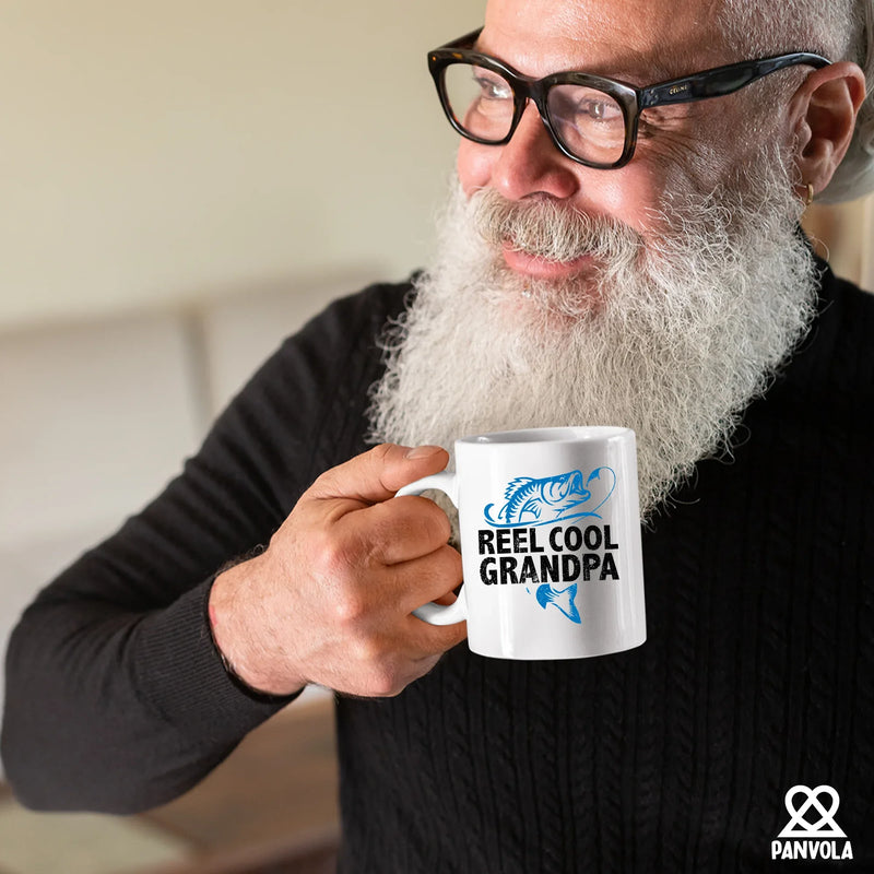 Reel Cool Grandpa Ceramic Mug 11 oz White - Panvola