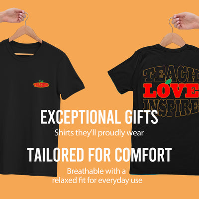 Teach Love Inspire Teachers Gifts Unisex Tshirt Black