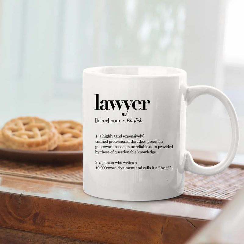 Lawyer Definition Mug Law Student Coffee Cup 11oz White - Panvola